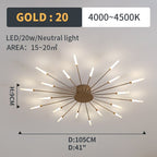 Wesley Flush-Mount Ceiling Light Fireworks, Black/Gold - product image 22