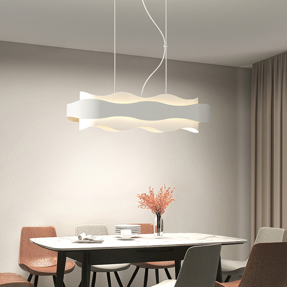 Arisha Art Deco Flower Shape Pendant Light, White