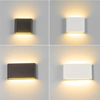 Bastro Modern Rectagulart Waterproof Outdoor Wall Lamp, Black/White