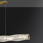 Kristy Crystal Sliver and Gold Pendant Light, Stainless Steel