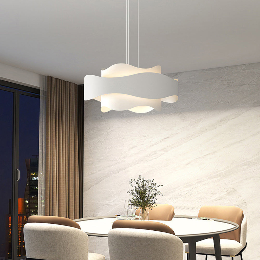 Arisha Art Deco Flower Shape Pendant Light, White
