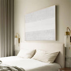 Minimalist White Textured Abstract Oil Painting