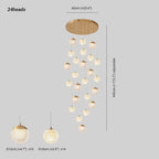 Arisha Multi Staircase Modern Art Deco Pendant Light, Gold