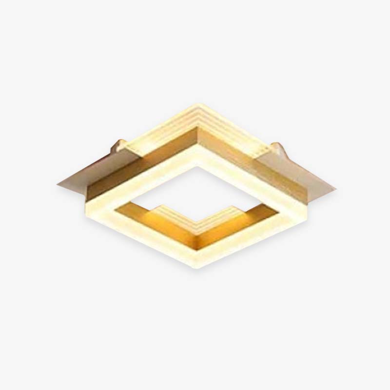 Arisha Modern Simple Gold Flush Mount Ceiling Light, Square/Round