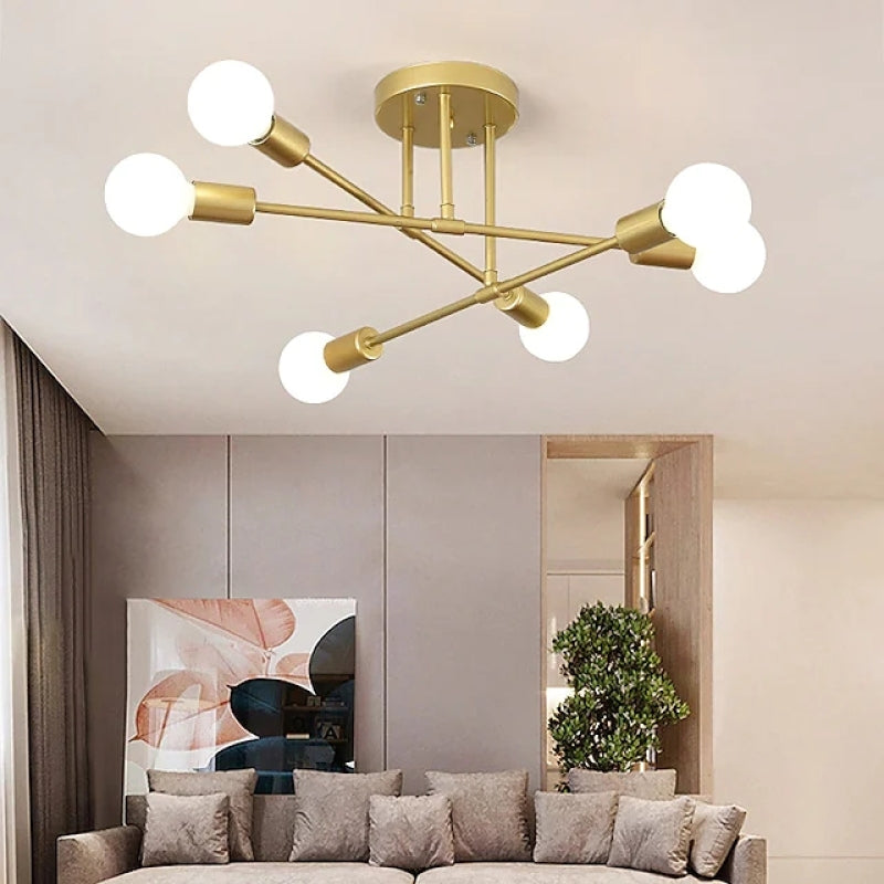 Lindsy Modern Flush Mount Ceiling Light, Gold & Black