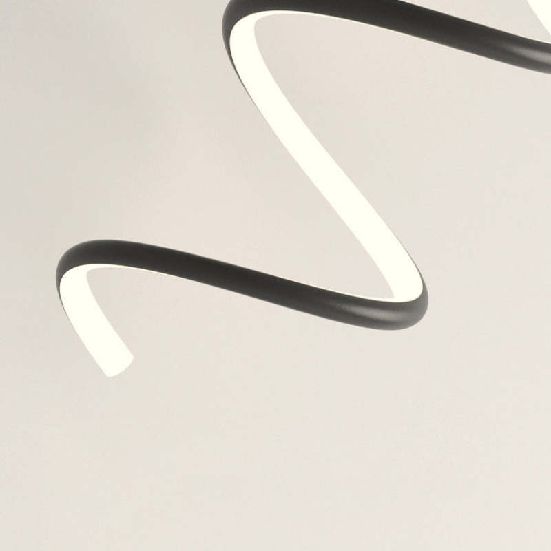 Arisha Modern LED Art Interior Wall Light Spiral, Black & White