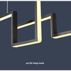 Arisha Designer Linear Metal Pendant Light, Black/Gold
