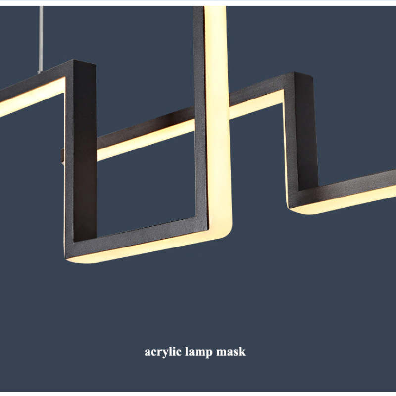 Arisha Designer Linear Metal Pendant Light, Black/Gold