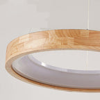 Muto Modern Ring Wood Pendant Light
