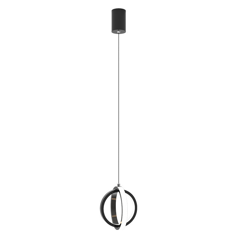Kristy Pendant Light Spherical Modern, Metal, Black/Gold, Kitchen