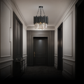 Kristy Industrial Cylindrical Crystal/Metal Chandeliers Black Living Room