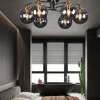 Valentina Nordic Bubble Glass Ceiling Light, Gray/Amber
