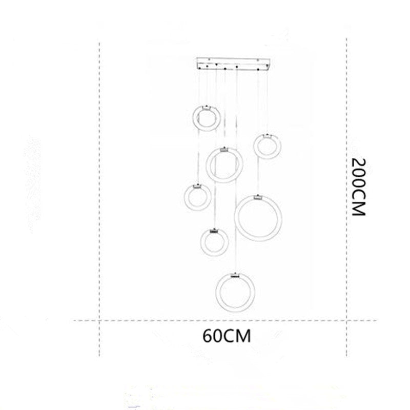Arisha Minimalist Staircase Ring Metal Pendant Light