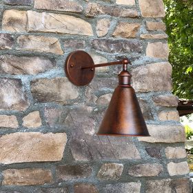 Zynar Vintage Adjustable Wall Lamp, Metal, Black/Rust, Living Room