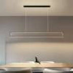 Arisha Modern Metal Vertical Rectangular Pendant Light, Black