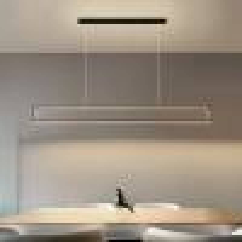 Arisha Modern Metal Vertical Rectangular Pendant Light, Black