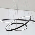 Aluna Pendant Light, Inner Ring Illuminated, White/Black/Gold