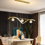Arisha Graceful Arc with Glass Globes Pendant Light