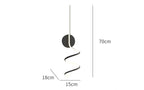 Arisha Modern LED Art Interior Wall Light Spiral, Black & White