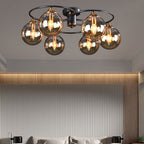 Valentina Nordic Bubble Glass Ceiling Light, Gray/Amber