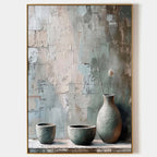 Rustic Textured Ceramic Still Life Painting