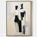 Modern Couple Painting Black White Wall Art
