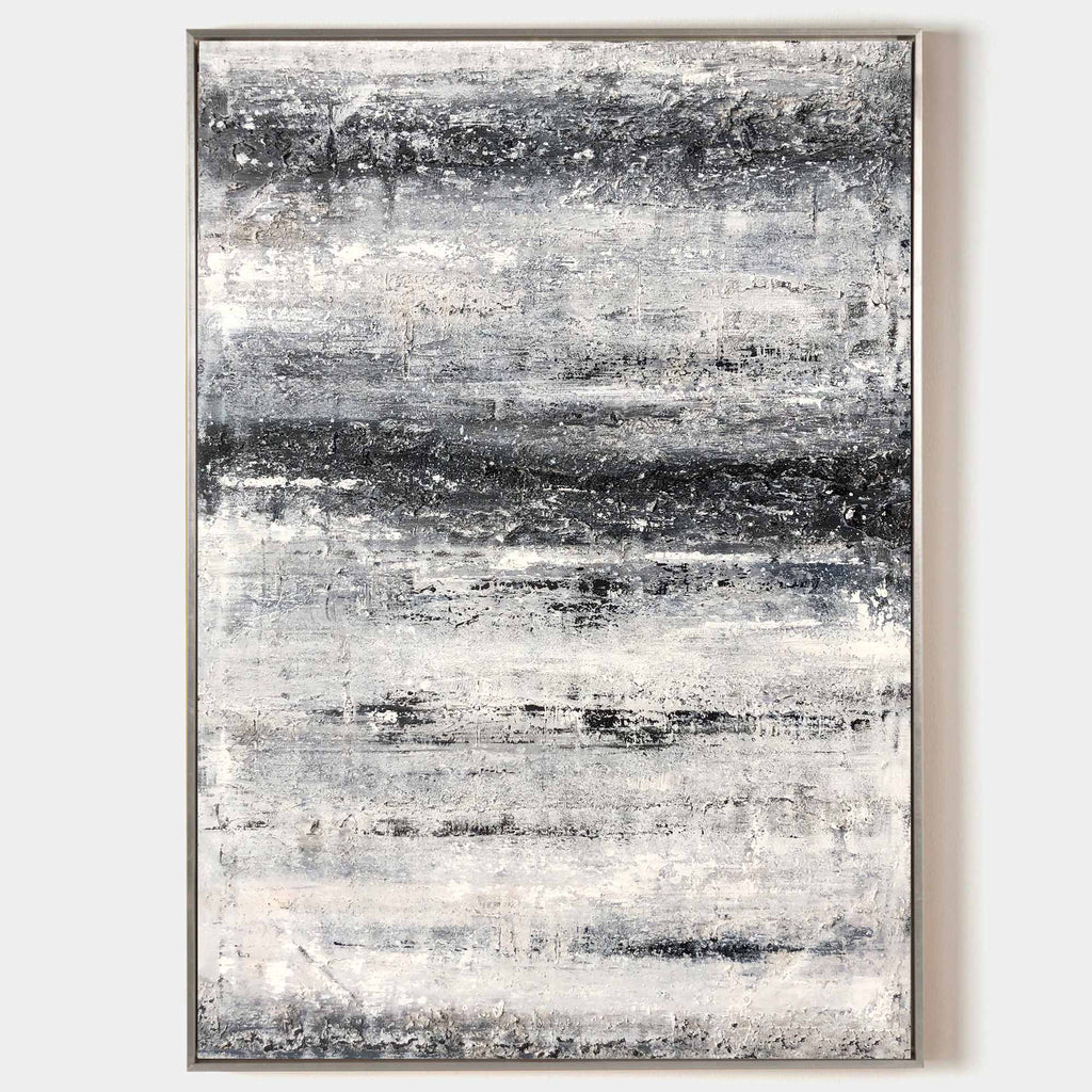 Monochrome Horizon Abstract Oil Painting