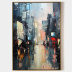Abstract Urban Cityscape Impasto Painting