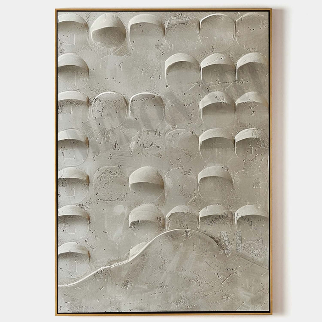 Concrete Texture Semi-Circular Relief Painting