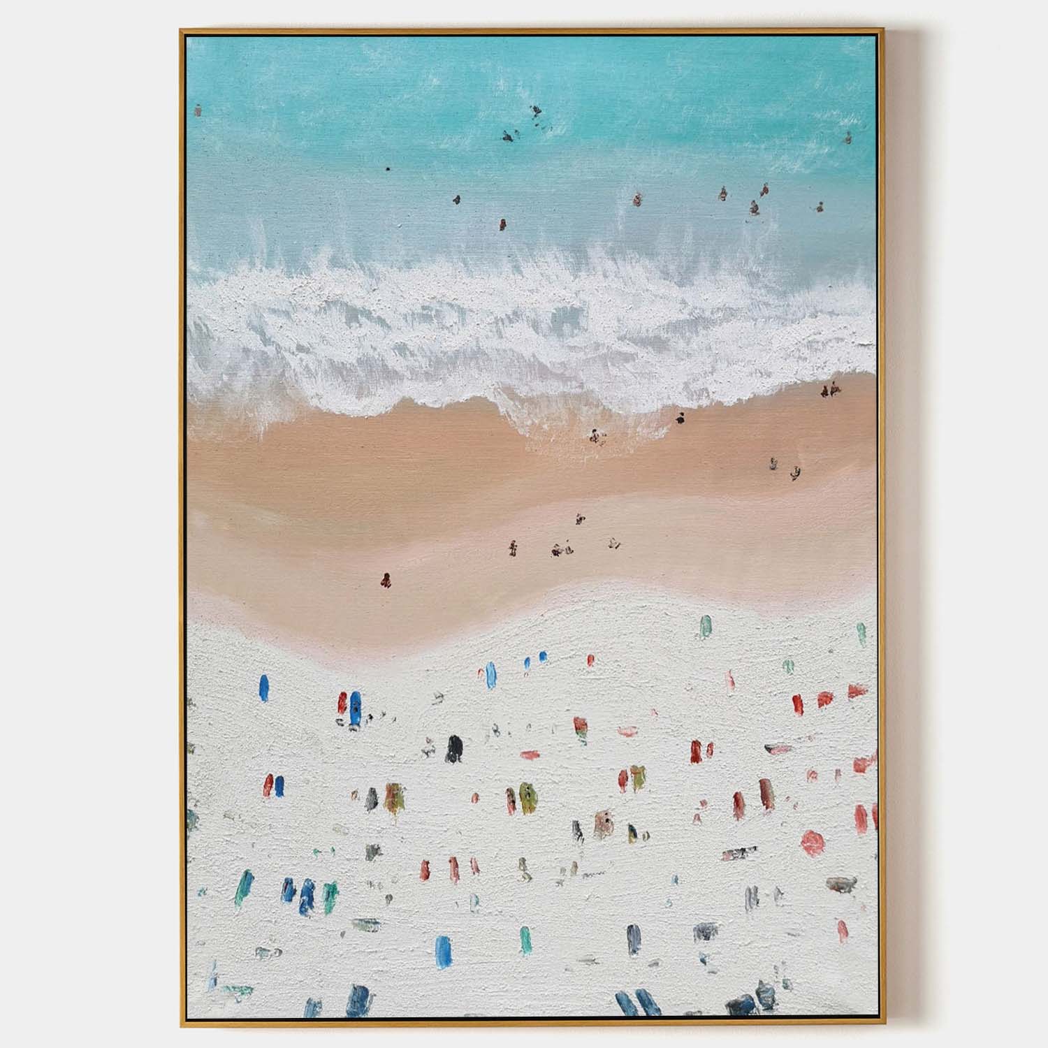 Aerial Summer Beach Impasto Painting