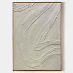 Plaster Minimalist White Textured Flow Wall Art