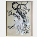 Expressionist Mickey Mouse Painting Graffiti Black White