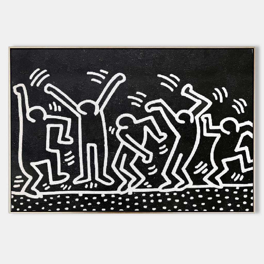 Keith Haring Dancing Figures Pop Art Painting