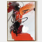 Colorful Vibrant Abstract Painting Red Orange