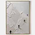 Skier Plaster Art Texture Wall Art