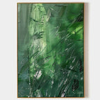 Bold Green Abstract Art Oil Painting