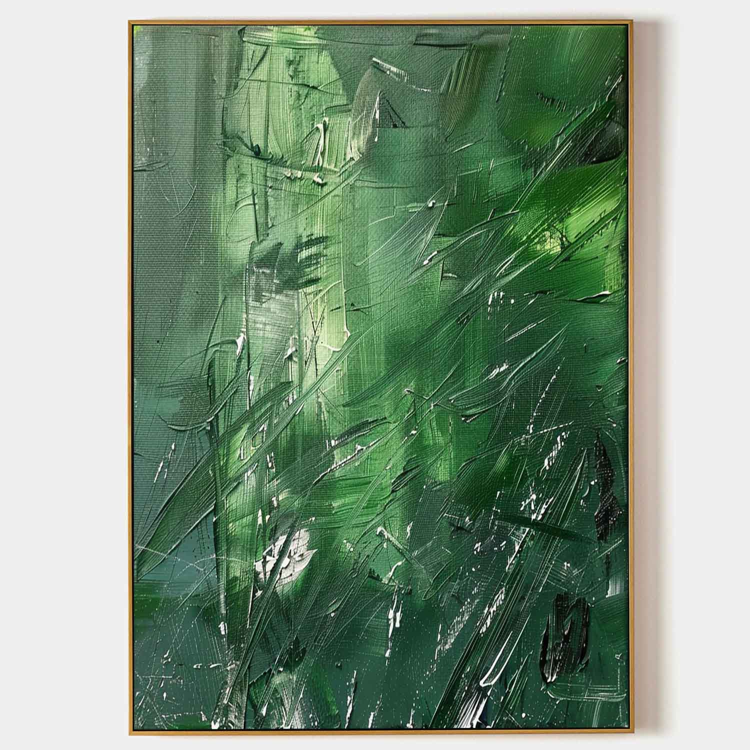 Bold Green Abstract Art Oil Painting