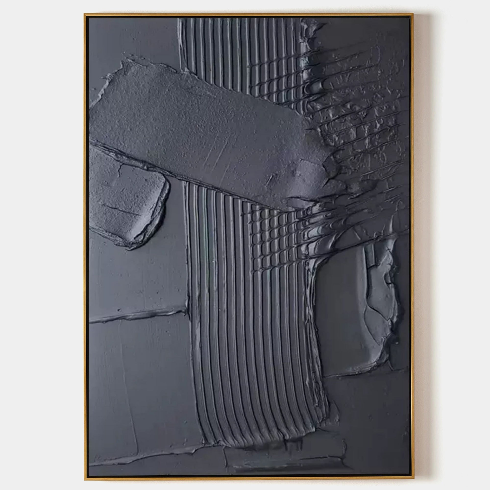 Dark Gray Textured Abstract Wall Art Modern Industrial