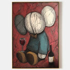 Kaws Wine Time Pop Art Painting