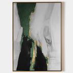 Emerald & Gold Abstract Painting Vertical Luxury