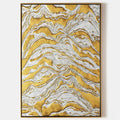 Luxe Gold Vein Marble Swirl Impasto Painting