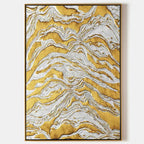 Luxe Gold Vein Marble Swirl Impasto Painting