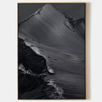 Monochrome Mountain Landscape Impasto Painting
