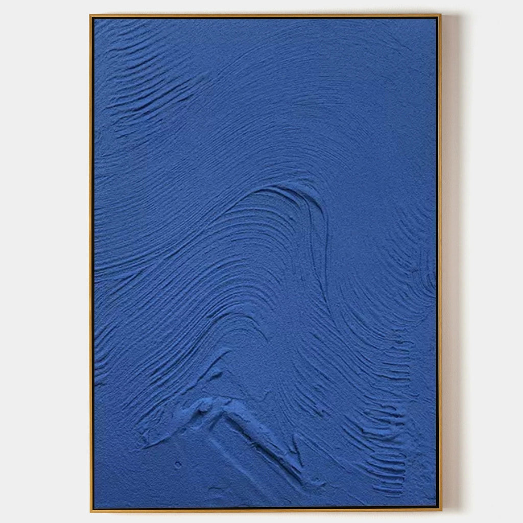 Deep Blue Wave Texture Oil Painting