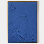 Deep Blue Wave Texture Oil Painting