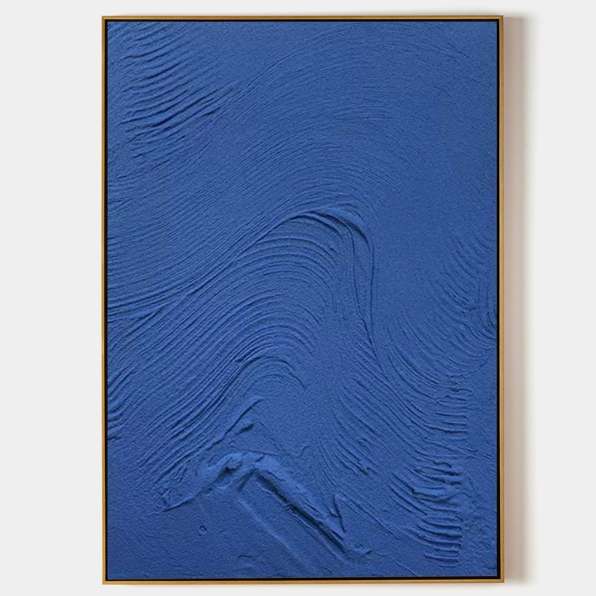Deep Blue Wave Texture Oil Painting