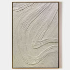 Plaster Minimalist White Textured Flow Wall Art