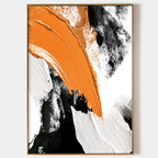 Vibrant Orange Abstract Oil Painting
