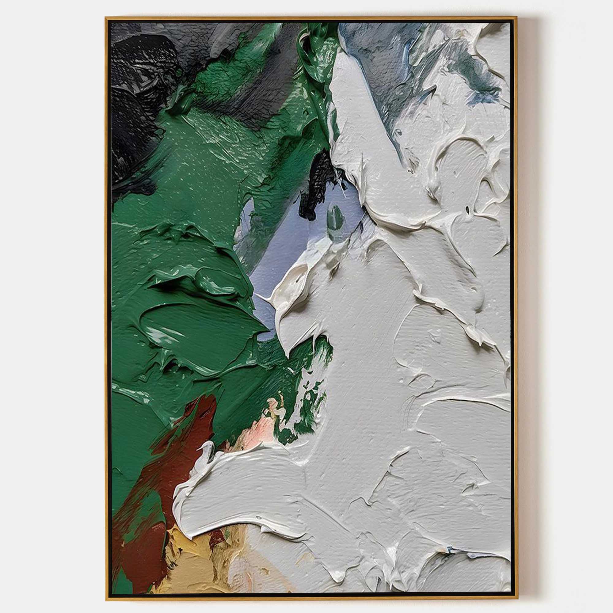 Wall Art Abstract Bold Color Blocking Nature Forest Green
