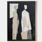 Black And White Minimalist Abstract Figure Wall Art